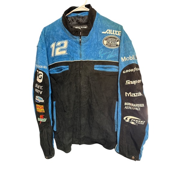 Wilson Leather x Chase Authentics Other - Vintage Y2K Ryan Newman Alltel NASCAR Suede Wilson Leather Racing Jacket XL